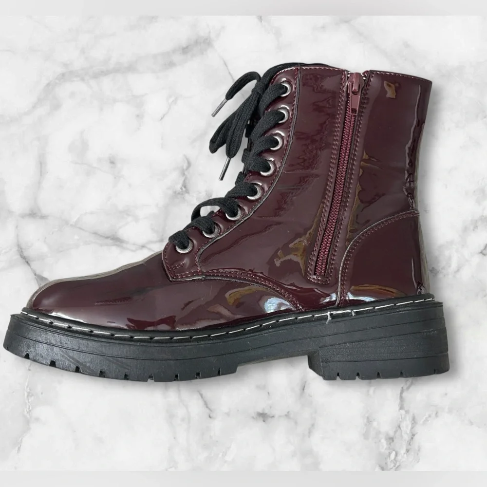 True Craft Patent Combat Boots Size 8 - Picture 5 of 10